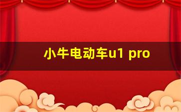 小牛电动车u1 pro